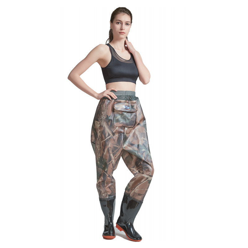 Tecido de tricô com revestimento de PVC na altura da cintura Waders no peito